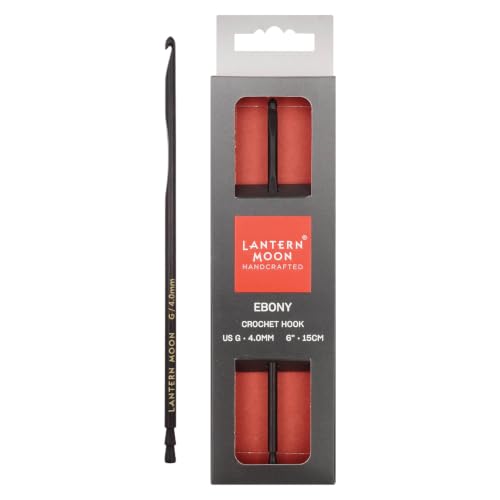 Lantern Moon Ebony Wood Single Ended Crochet Hook | US Size G (4mm) - size: US G (4mm)