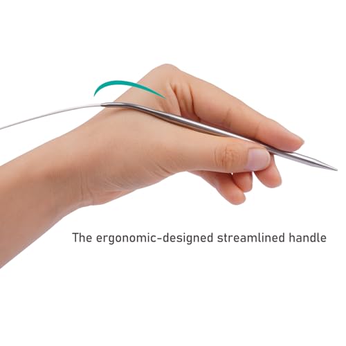 Circular Knitting Needles 32inches/80cm,Size US 15(10mm) Stainless Steel Round Knitting Needles for Handmade Knitting DIY - size: US15/10mm