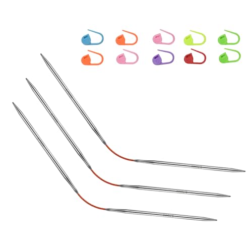 US5/3.75mm9-inchFlexibleCircular DoublePointed Knitting Needles,3-PieceSet | Perfect for knitting socks, stuffed animals, fingerless gloves, coasters, and other small, delicate knitting projects - size: 3.75MM