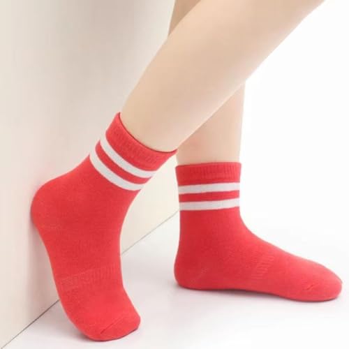 COUVER Baby Non Slip Grip Ankle Socks with Non Skid Soles for Infants Toddlers Kids Boys Girls - color: Girls Stripes, size: 0-12 Months