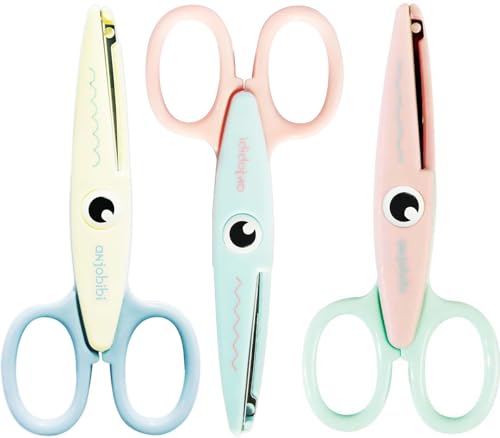 Scissors for Crafting (3-Pack)-Decorative Pattern Edge Craft Scissors,Suitable for Fun DIY Scrapbooking Crafting Projects for Kids Adults (3 Color) - color: 3 Pack