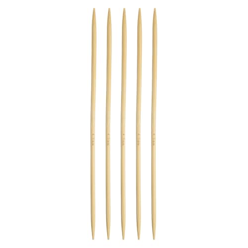 HARFINGTON 5Pcs Bamboo Knitting Needles Double Pointed US 6(4mm) 7.9 Inch(20cm) Straight for Handmade Creative DIY Knitting Craft Yarn, Yellow - color: Yellow, size: US 6(4mm)