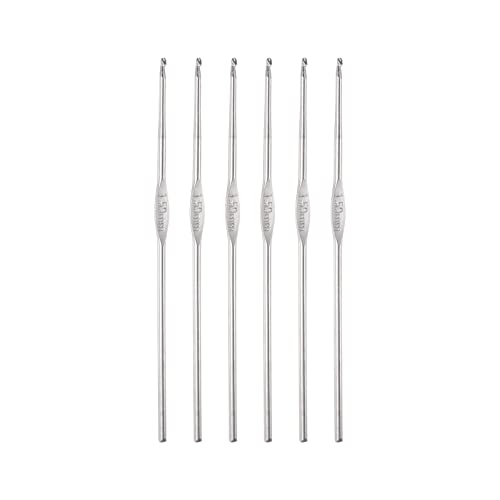 uxcell Stainless Steel Crochet Hook 1.5mm US Size 8 Knitting Needles for DIY Craft Yarn 6Pcs - size: 1.5mm