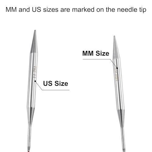 uxcell 11 Gauge Knitting Circular Needle 16 Inch(40cm) Metal Round Stainless Steel Needle with Large Eye Sewing & Stitch Markers for Handmade Projects DIY Knit Blankets - size: 8mm, 16 inch