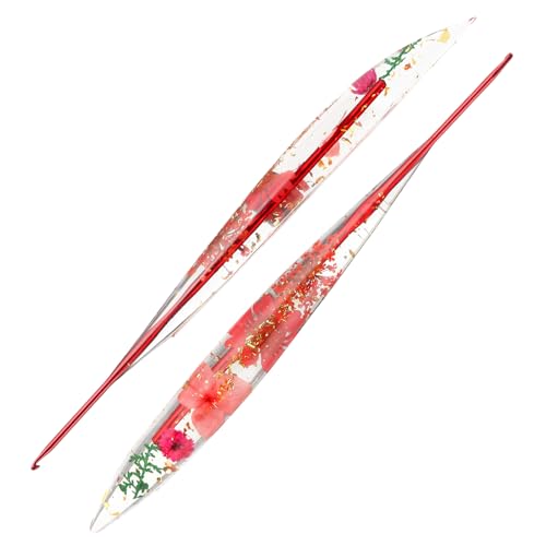 2.0mm Crochet Hook, Ergonomic Crochet Hooks with Floral Resin Grips | Stylish and Unique Knitting Needles ,Crochet Needles for Beginners, Arthritic Hands and Professional - size: 2.0mm
