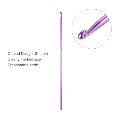 uxcell 20Pcs Aluminum Crochet Hook 3.0mm Knitting Needles for DIY Craft Yarn Purple - color: Purple, size: 3.0mm