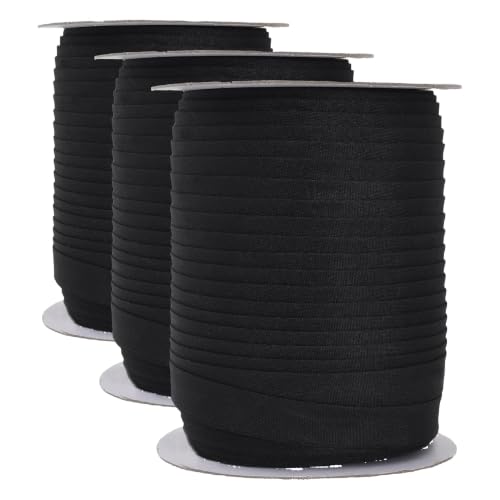 Mandala Crafts 55 Yds 1/2 Inch Black Double Fold Bias Tape for Sewing (Pack of 3) - color: Black, size: 1/2 Inch 55 Yards (Pack of 3)