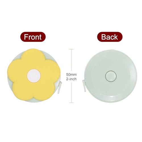 HARFINGTON 2pcs Soft Tape Measure 60-Inch 1.5 Meter Retractable Mini Cartoon Measuring Tape Cute Tape Ruler for Sewing Craft Cloth Body Measurements, Yellow Flower - color: Yellow Flower