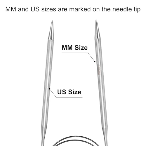 uxcell Size US 10.5 (6.5mm) Knitting Needles Circular Needle 32 Inch(80cm) Round Metal Stainless Steel Needle for Handmade Projects DIY Knitting - color: Black, size: 32 Inch Size US 10.5 (6.5mm)