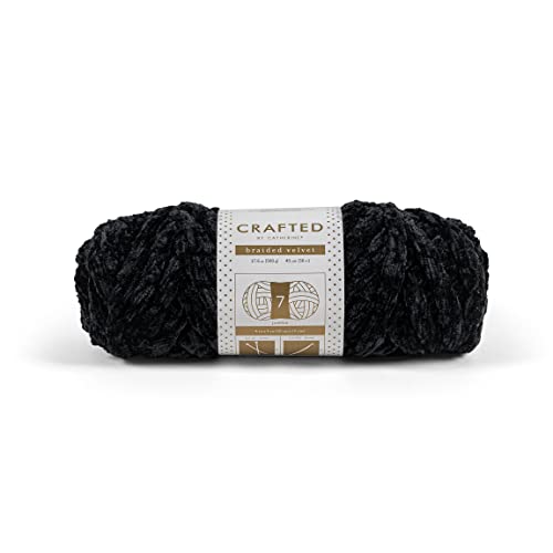 Crafted By Catherine Braided Velvet Yarn - 3 Pack, Black, Gauge 7 Jumbo - size: 17.6 oz/ 3 Pack