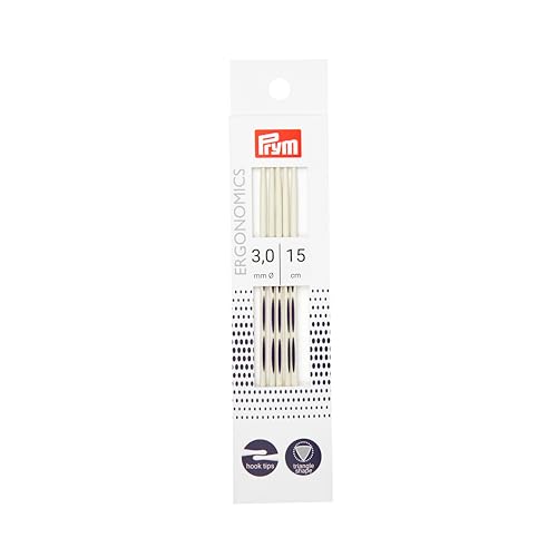 Prym 6" Ergonomic Double Point Knitting Needles, US 1 (2.5mm) - size: US 1 (2.5mm)