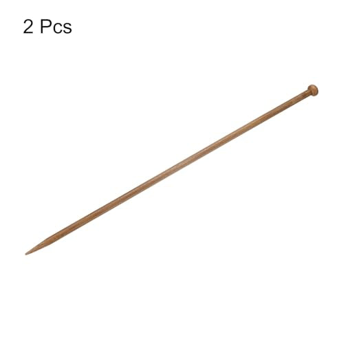 HARFINGTON 7mm Bamboo Knitting Needle Straight Single Pointed 13.8 Inch Long Wooden Sweater Knitting Needles US Size 10.5 for Yarn Beginners Hand Sock DIY - size: 7mm US Size 10.5