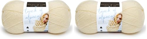(1 Skein) Lion Brand Yarn Touch of Alpaca Yarn, Cream (Pack of 2) - color: Cream, size: 2 Pack
