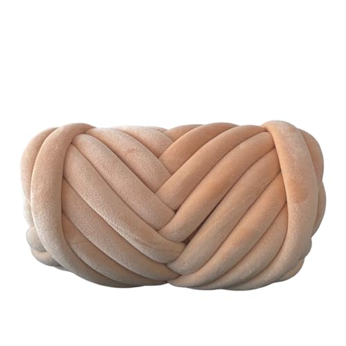 Chunky Cotton Yarn for Arm Knitting Crochet Super Saver Jumbo Giant Bulky Premier Yarn for Making Pets House Blanket - color: khaki