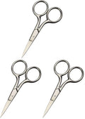 Professional Grooming Scissors for Personal Care Facial Hair Removal and Ear Nose Eyebrow Trimming Stainless Steel Fine Straight Tip Scissors Men (Pack of 3) - size: 1 Count (Pack of 3)