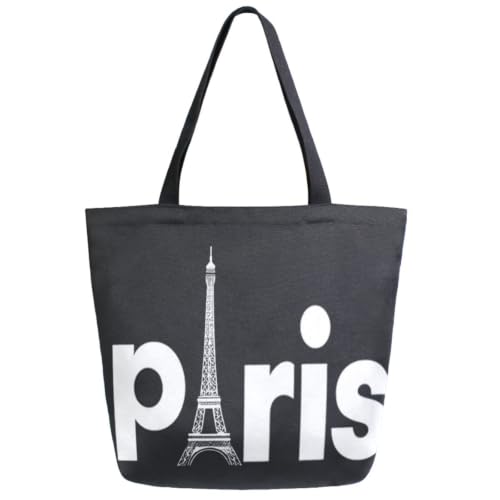 Chic Funny Cute Pattern Big Handle Extra Large Shoulder Tote Bag for Beach Travel Weekender Gym Grocery Shopping - style: #Eiffel Tower