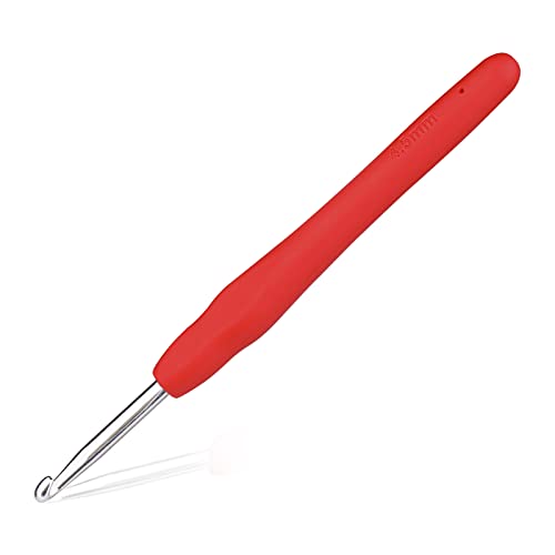 QMNNMA 4.5 mm Crochet Hook, Ergonomic Crochet Hooks for Arthritic Hands | Crochet Needles for Yarn, Extra Long Knitting Needles for Beginners, Left-handed People, Making Blanket - size: 4.5mm