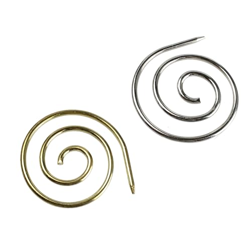 pson 2PCS Spiral Cable Needles Set, Metal Cable Needles, Smooth Curved Design for Wool Projects, Knitting, Yarn Sewing (Gold&Silver)