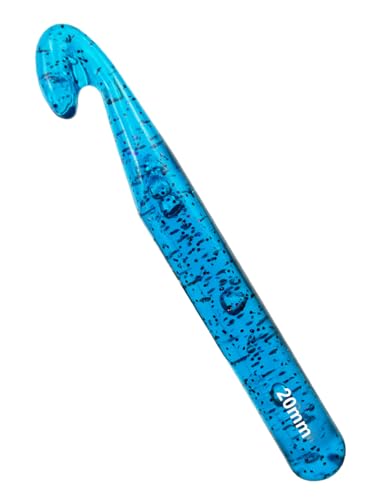 Weabetfu 20mm Large Crochet Hook,Huge Crochet Hooks for Chunky Yarn,Ergonomic Knitting Giant Crochet Hooks,Big Crochet Hooks for Knitting Yarn Carpet Scarf Wool Roving, Blue - color: Blue, size: 20mm