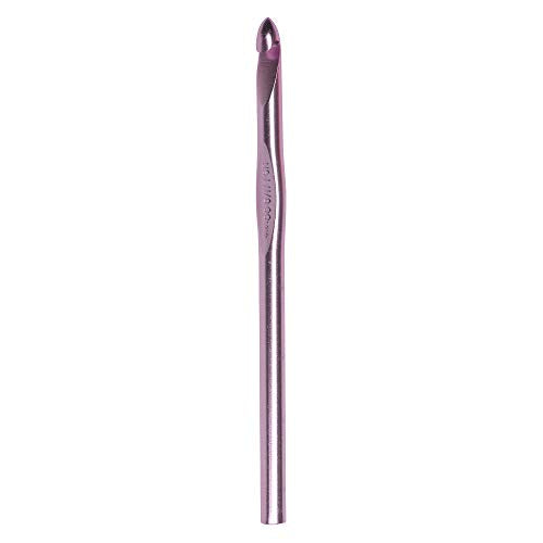 Susan Bates 5-1/2-Inch Silvalume Aluminum Crochet Hook, 8mm, Silver Pink - size: L11 (8mm)