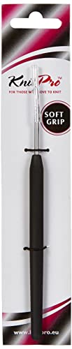 KnitPro Steel Single-Ended Crochet Hook with Black Soft Handle | 1.50 mm - size: 1.50 mm