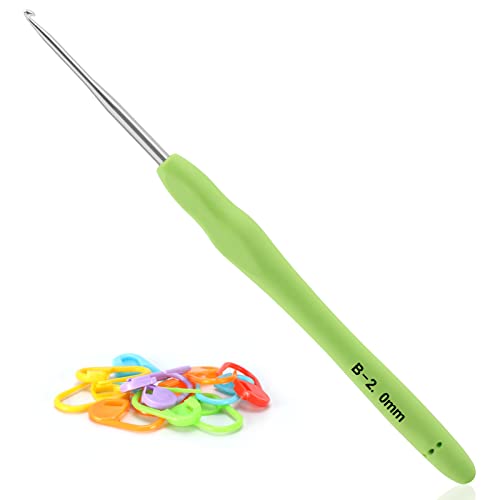 Vodiye Professional Extra Long 2mm Crochet Hooks Set, Ergonomic Handle, for Beginners & Experienced Lovers - size: 1pc - 2mm