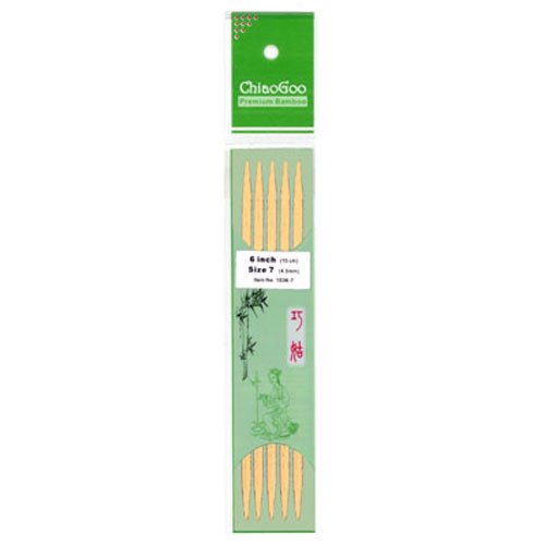 ChiaoGoo Double Point 6 inch (15cm) Bamboo Natural Knitting Needle Size US 5 (3.75mm) 1016-5