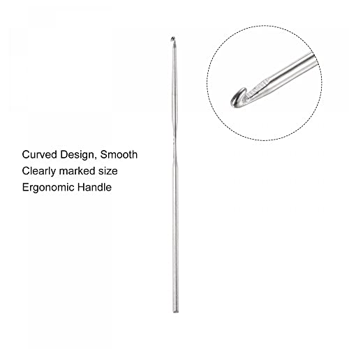 uxcell Stainless Steel Crochet Hook 1.1mm US Size 11 Knitting Needles for DIY Craft Yarn 6Pcs - size: 1.1mm