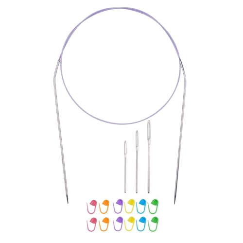 Circular Knitting Needles 32inches/80cm,Size US 0(2mm) Stainless Steel Round Knitting Needles for Handmade Knitting DIY - size: US0/2mm