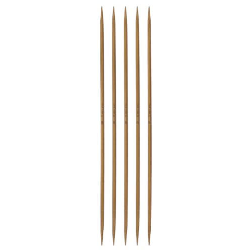 HARFINGTON 5Pcs Bamboo Knitting Needles Double Pointed Size US 1.5(2.5mm) Carbonized 6 Inch(15cm) Straight for Handmade Creative DIY Knitting Craft Yarn Projects - size: US 1.5(2.5mm)