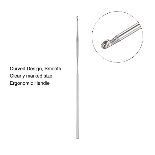 uxcell Stainless Steel Crochet Hook 1mm US Size 12 Knitting Needles for DIY Craft Yarn 6Pcs - size: 1mm