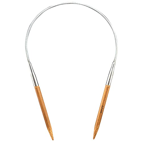 Mdoker Bamboo Circular Knitting Needle Size 9 16 Inch Circular Knitting Needles for Handmade Knitting DIY and Any Weaven Yarn Projects(US Size 9,5.5mm) - size: US-9-(5.5mm)