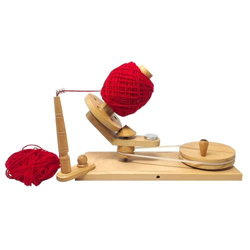 Hand Operated Yarn Ball Winder | Swift, Yarn, Wool, and String Holder| Knitting & Crochet Accessories Galaxy Indiacraft - color: Winder Natural Beechwood