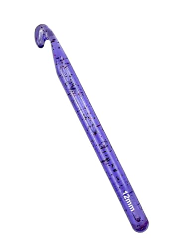 Weabetfu 12mm Large Crochet Hook,Huge Crochet Hooks for Chunky Yarn,Ergonomic Knitting Giant Crochet Hooks,Big Crochet Hooks for Knitting Yarn Carpet Scarf Wool Roving, Purple - color: Purple, size: 12mm