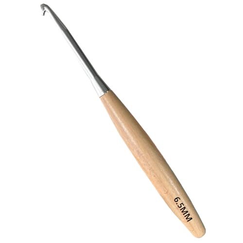 BsHooker Beech Wood Handle Crochet Hooks,6.5mm Ergonomic Crochet Hooks for Beginners and Arthritic Hands,Comfortable Grip - size: 6.5mm