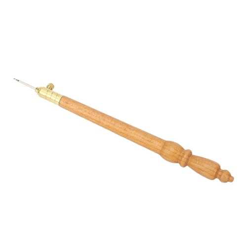 French Embroidery Crochet Hook, Wooden Handle with 3 Interchangeable Needles for Sewing Embroidery Beading Knitting DIY Crafts
