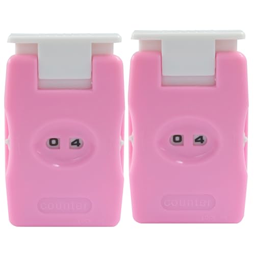 Kemcatui Knitting Counters, Pink, 2 Pieces | Plastic, Portable, Stitch and Row Counter, For Crochet, Yarn Crafts, and Needlework - color: pink