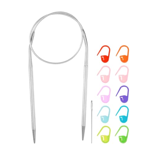 HARFINGTON Knitting Needles Size US 4(3.5mm) Circular Needle 16 Inch(40cm) Round Metal Stainless Steel for Handmade Projects DIY Knitting - size: Size-US-4-(3.5mm) x 40cm