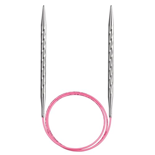 skacel by addi Ewenicorn Rocket Circular Knitting Needles, Fixed 40 Inch (100 cm) White Chrome Plated Brass Tips with Flexible Nylon Cord, 6 mm (US Size 10) - size: 6.00 mm