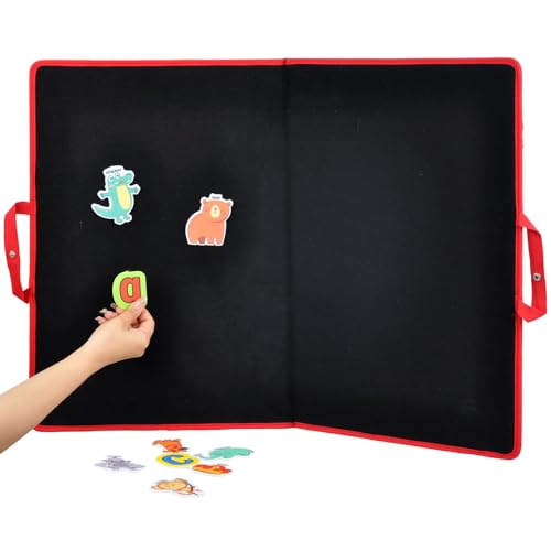CHEFAN Large Felt Flannel Board 31.5 * 23 in, Foldable Freestanding Story Learning Board for Toddlers, Double-Sided Use for Preschool Classroom, Multi Felt Pieces Can Be Used, Gifts for Kids - size: Extra Large