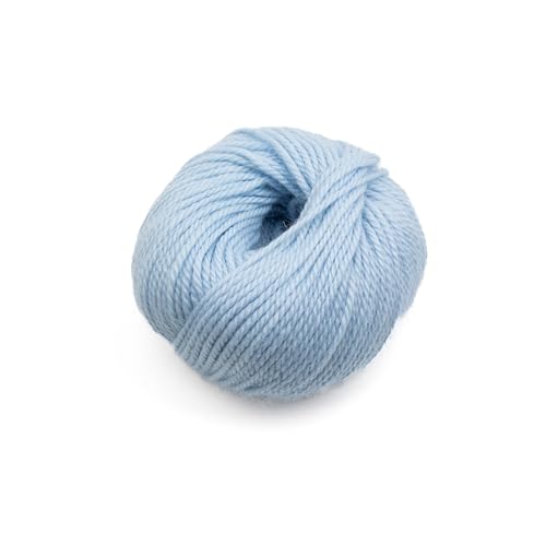 Luca-S ALPINO - Alpaca & Merino Yarn – Super Soft Aran Weight Yarn for Knitting & Crochet, 1.75 oz (50g), 82 yds (75m), 60% Baby Alpaca / 40% Superfine Merino - color: Sky Blue 07, size: 5mm | 7-5 UK 7-9 US
