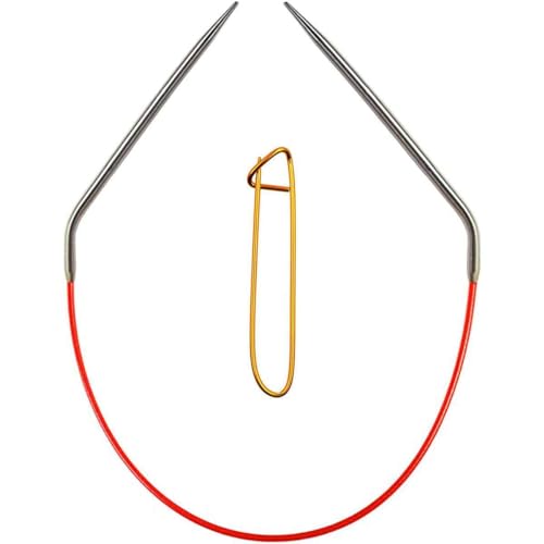 ChiaoGoo Knit Red 40-Inch, US 0 (2mm) Circular Knitting Needle | Surgical Stainless Steel, Semi-Sharp Tips, Memory-Free Steel Cable, Smooth Metal Joins, Easy-Glide, Stitch Holder - size: US 0 (2.0mm), 40 in. (100cm)