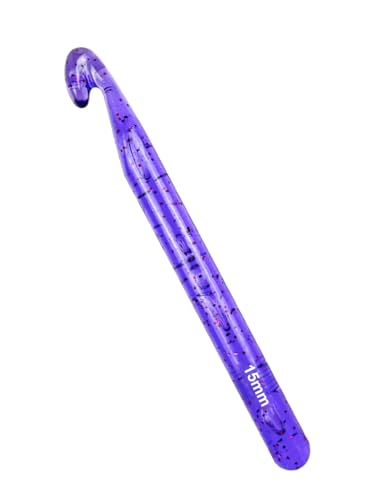 Weabetfu 15mm Large Crochet Hook,Huge Crochet Hooks for Chunky Yarn,Ergonomic Knitting Giant Crochet Hooks,Big Crochet Needles for Knitting Yarn Carpet Scarf Wool Roving - color: Purple, size: 15mm