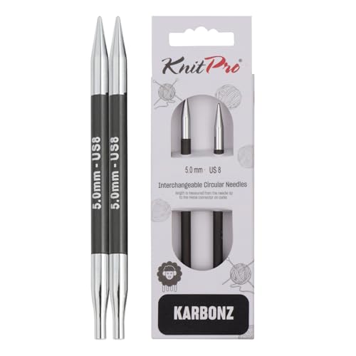 KnitPro Karbonz Interchangeable Circular Needle 5" (13cm) | US Size 8 (5mm) - size: US 8 (5mm)