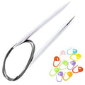 KnitPro Nova 10-Inch US 2 (2.75mm) Circular Knitting Needles | Lighweight Flex-Smooth White-Brass, Sharp, Tapered Tips, Smooth Joins, Memory-Free Cables, 10 Stitch Markers - size: US 02 (2.75mm), 10in. (25cm)