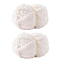 White Jumbo Chunky Chenille Yarn for Crocheting, Thick Plush Yarn for Hand Knitting Blankets, Super Soft Bulky Yarn for DIY Projects, 2 Jumbo Pack - color: white