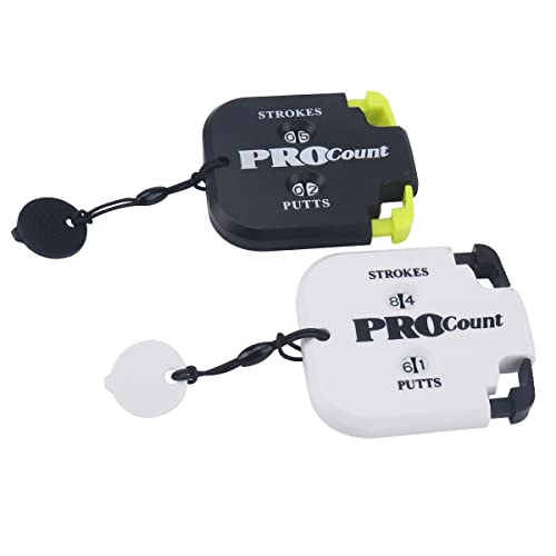 SEACLOUD 2PCS Mini Golf Tally Counter Clicker Turning Technology up to 99 Score Stroke Counter Strike up for Golf Game - style: B1+W2