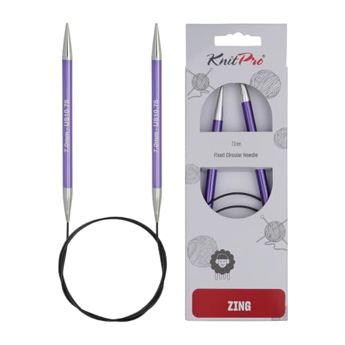 KnitPro Zing Fixed Circular Needles 40" (100cm) | US Size 10.75 (7mm) - size: US 10.75 (7mm)