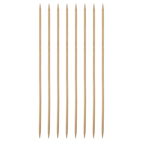 HARFINGTON 8Pcs Bamboo Knitting Needles Double Pointed Size US 6(4mm) Carbonized 10 Inch(25cm) Straight for Handmade Creative DIY Knitting Craft Yarn - size: US 6(4mm)