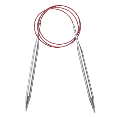 uxcell Size US 11 (8mm) Knitting Needles Circular Needle 40 Inch(100cm) Round Metal Stainless Steel Needle for Handmade Projects DIY Knit Blankets - color: Red, size: 40 inch Size US 11 (8mm)